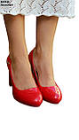 Святкові червоні туфлі на підборах платформі 36 37, фото 2