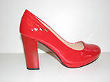 Святкові червоні туфлі на підборах платформі 36 37, фото 9