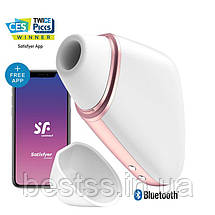 Кліторальний вібростимулятор з повітряними імпульсами та управлінням через додаток Satisfyer Love Triangle White, фото 2