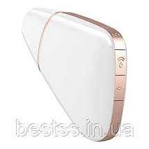 Кліторальний вібростимулятор з повітряними імпульсами та управлінням через додаток Satisfyer Love Triangle White, фото 5