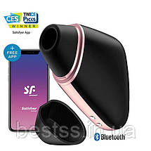 Кліторальний вібростимулятор з повітряними імпульсами та управлінням через додаток Satisfyer Love Triangle Black, фото 2