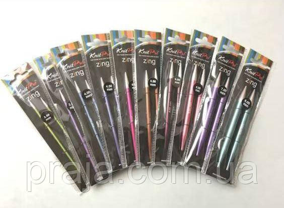 Спиці з'ємні короткі Zing KnitPro 4.5 мм, фото 1