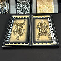 Дерев'яні нарди ручної роботи Тризуб 50×23 см подарункові, фото 6