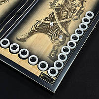 Дерев'яні нарди ручної роботи Тризуб 50×23 см подарункові, фото 8