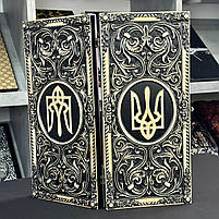 Дерев'яні нарди ручної роботи Тризуб 50×23 см подарункові, фото 3