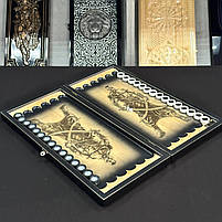 Дерев'яні нарди ручної роботи Тризуб 50×23 см подарункові, фото 7