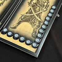 Дерев'яні нарди ручної роботи Тризуб 50×23 см подарункові, фото 9