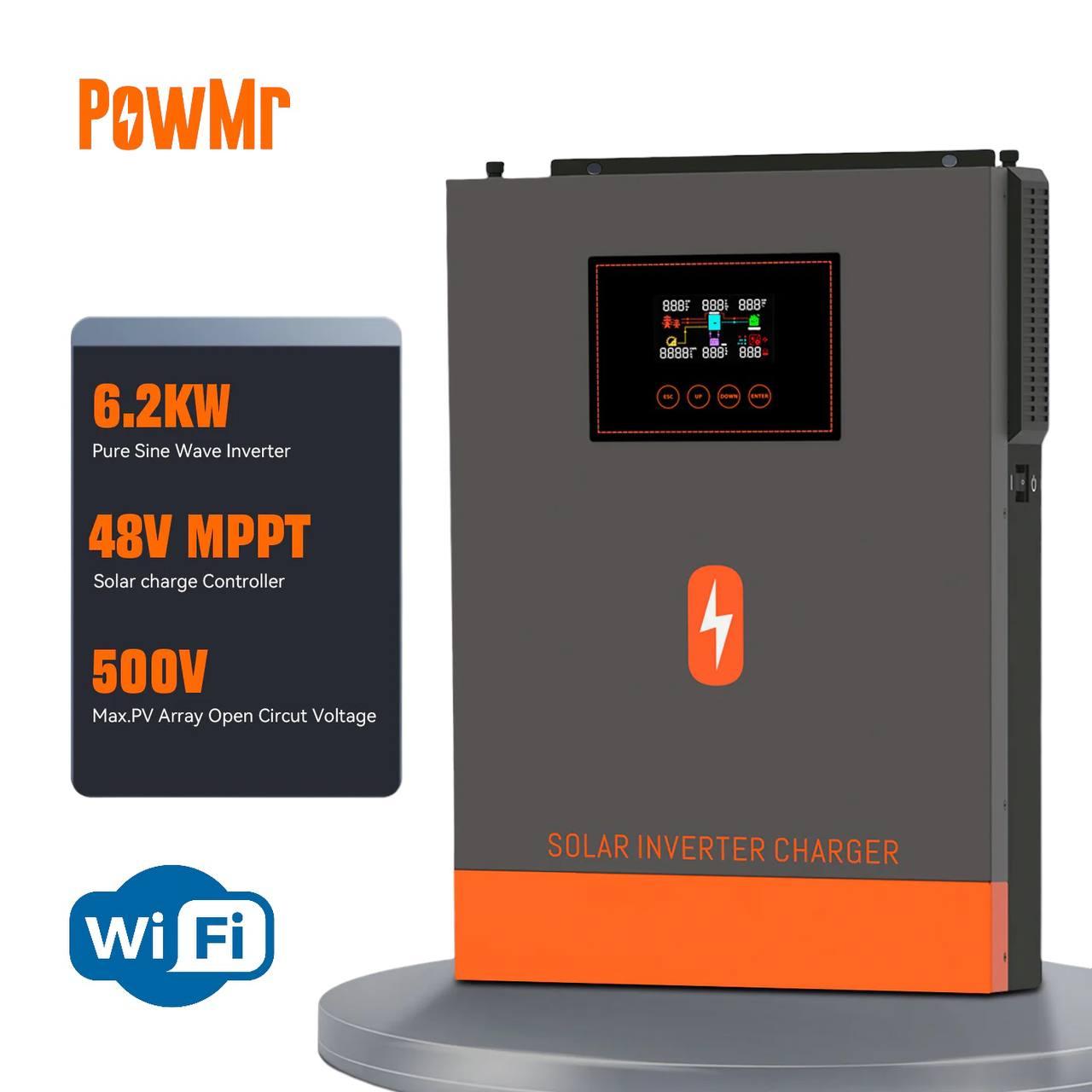 Гібридний інвертор PowMr POW-HVM6.2M-48V-N 6200 Вт 220 В + Wi-Fi