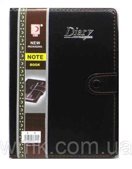 Блокнот 9*15,5см 76 арк  Прострочен.чорн.  на кнопці +ручка  4160-60К ш/з