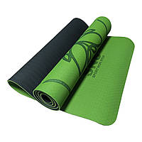 Килимок SNS для йоги з розміткою KOT6-2-G+BL