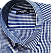 Батальна чоловіча сорочка ошатна Passero vd-0132 синя класична сорочка в клітинку з довгим рукавом 4XL, фото 7