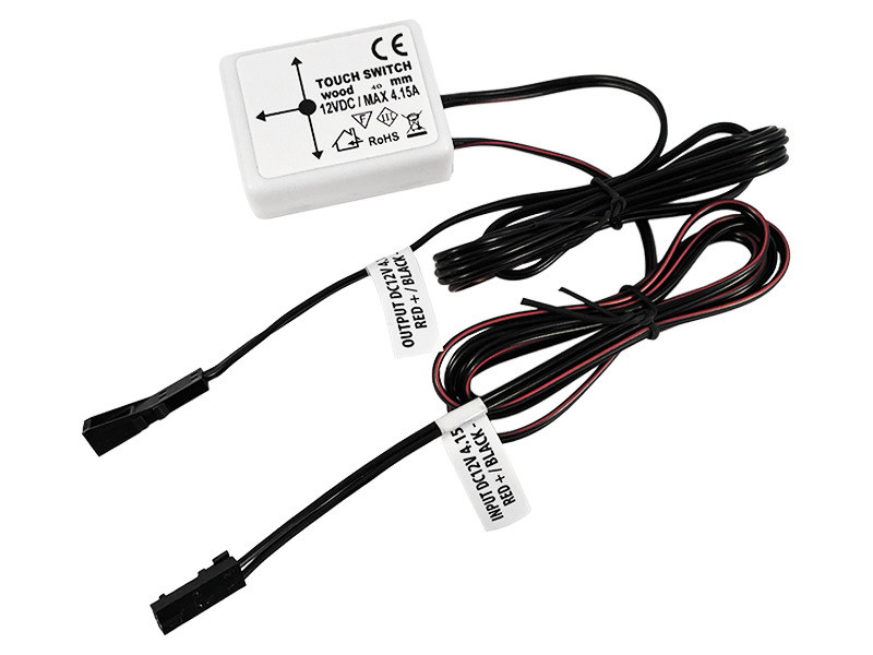 Прихований вимикач під стільницю REJS до 40 мм W10, 12 В, макс. 50 W пластик TR20.0025.05.000