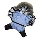 Комбінезон з'ємні штани 28 см (об'єм до 41см) флок блакитний розм 3 для собак, фото 4