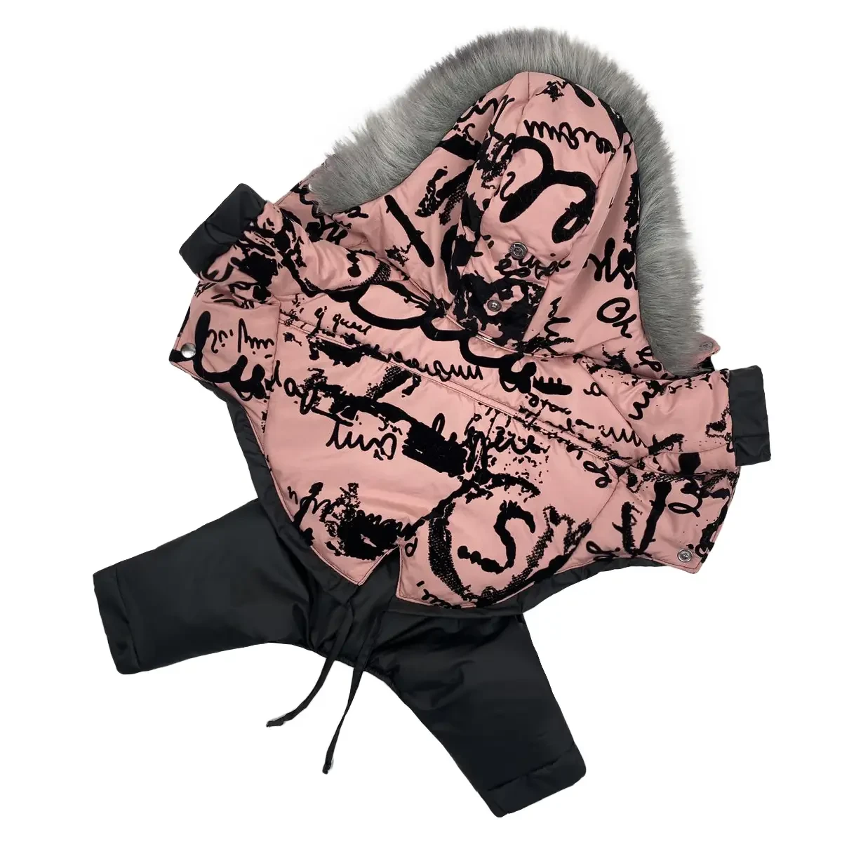 Комбінезон з'ємні штани 42 см (об'єм до 60см) Флок персик розм 8 для собак, фото 1