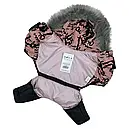 Комбінезон з'ємні штани 42 см (об'єм до 60см) Флок персик розм 8 для собак, фото 4