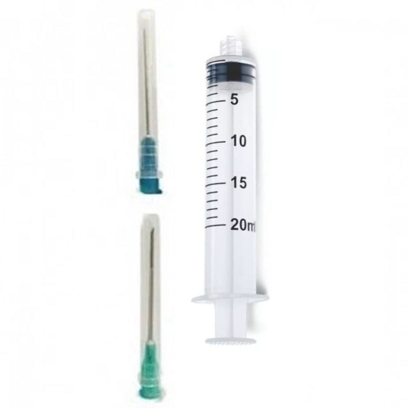 Шприц однор. 20 мл ANGELMED 3-х комп 2 голки (21G 0,8х 40 мм і 23G 0,6x30 мм)"50 Luer Slip