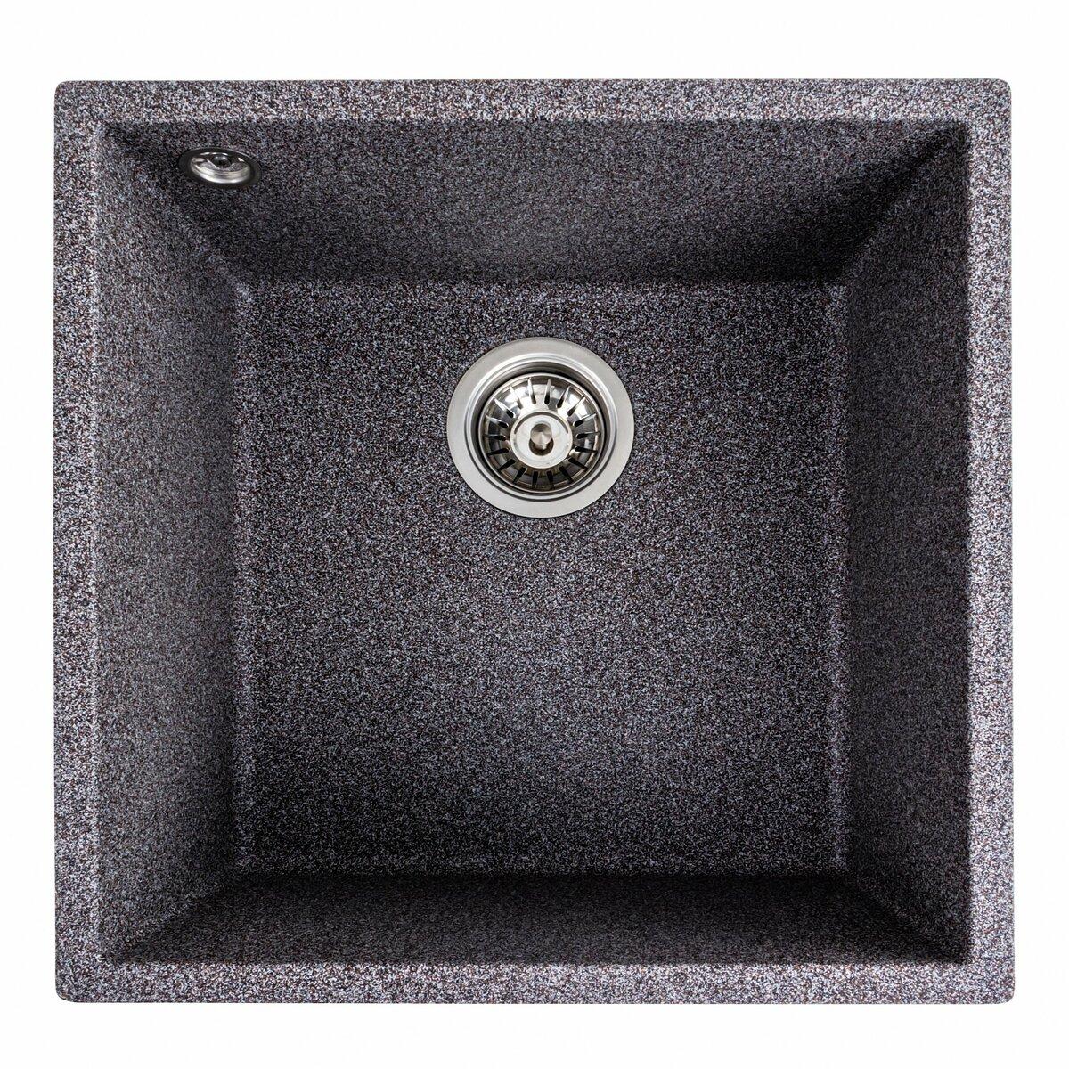Кухонна мийка гранітна Platinum 4040 RUBA матова мікс 4444, фото 1