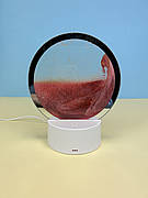 Товар з дефектом! Настільна LED лампа нічник RGB Пісочний годинник 3D Sandscape, червоний пісок