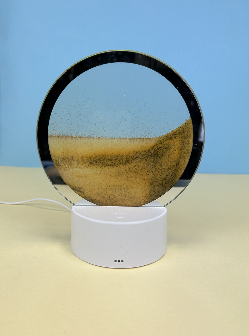 Товар з дефектом! Настільна LED лампа нічник RGB Пісочний годинник 3D Sandscape, помаранчевий пісок