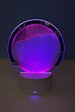 Товар з дефектом! Настільна LED лампа нічник RGB Пісочний годинник 3D Sandscape, помаранчевий пісок, фото 3