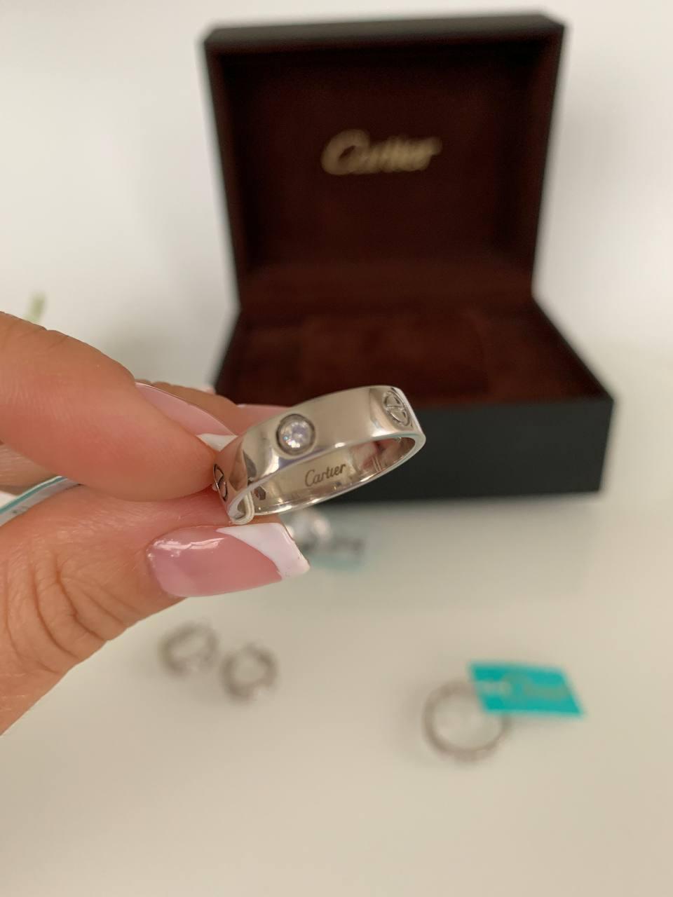 Cartier кільце під срібло з камінням / Cartier лав кільце під срібло з великими кристалами
