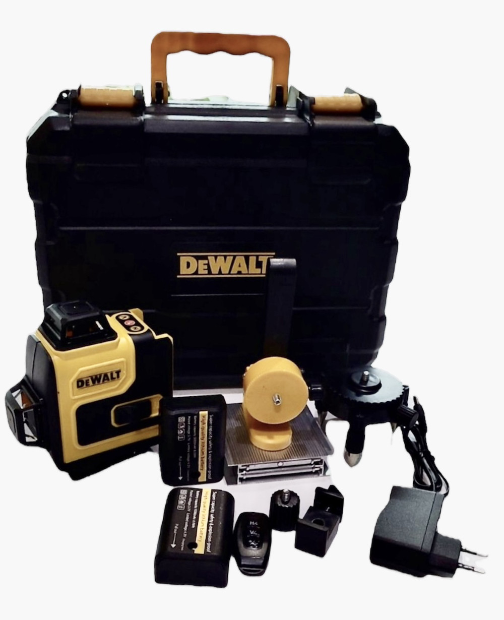 Лазерний рівень 4D DEWALT (16 ліній) зелений промінь, два акумулятори, в кейсі