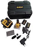 Лазерний рівень 4D DEWALT (16 ліній) зелений промінь, два акумулятори, в кейсі, фото 4