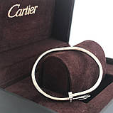 Cartier браслет цвях покриття білим золотом/ Cartier браслет цвях, фото 3