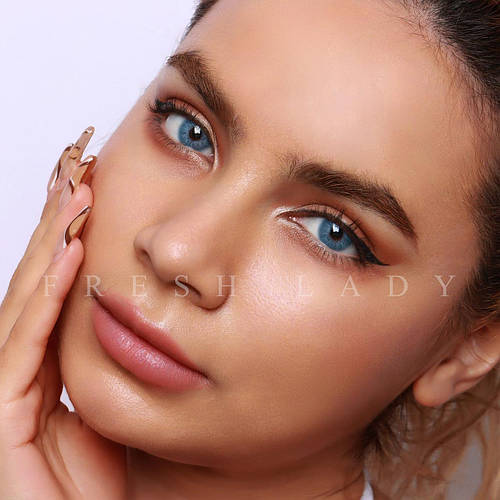 Естественные голубые линзы на минус (для зрения). Бокс в подарок (ID ...