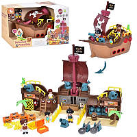 Дитячий ігровий набір із фігурками "Корабль піратів" GB0509, фігурки 4 шт., корабель 37 см, звук