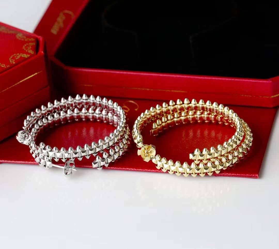 Cartier сережки зубчики / Cartierсережки кільцями з зубчиками лимонне або біле золото