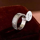 Cartier кільце LOVE з дрібним цирконієм / Cartier кільце з дрібним камінням у лимонному, рожевому та білому золоті, фото 5