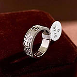 Cartier кільце LOVE з дрібним цирконієм / Cartier кільце з дрібним камінням у лимонному, рожевому та білому золоті, фото 7