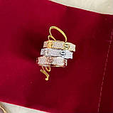 Cartier кільце LOVE з дрібним цирконієм / Cartier кільце з дрібним камінням у білому золоті, фото 4