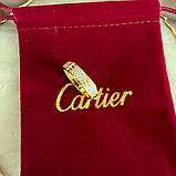 Cartier кільце LOVE з дрібним цирконієм / Cartier кільце з дрібним камінням у лимонному золоті, фото 3