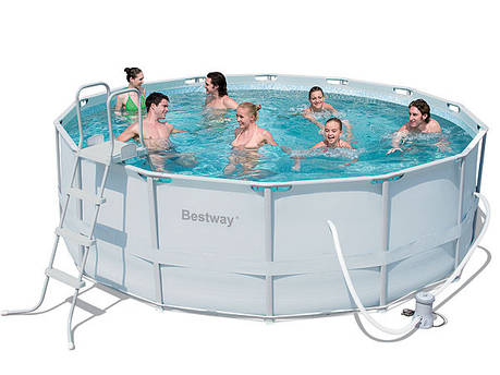 Bestway 56263 - круглий каркасний басейн Steel Power Frame 427х122 см, фото 1