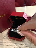 Cartier кільце LOVE тонке під срібло/Картьє кільце тонке в білому золоті, фото 5