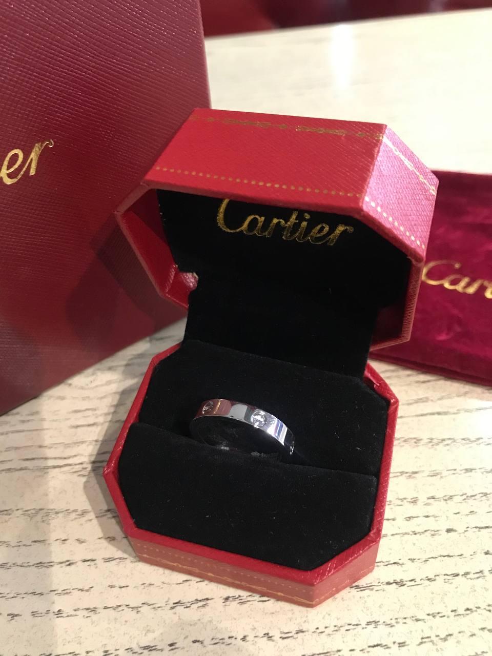 Cartier кільце LOVE тонке під срібло/Картьє кільце тонке в білому золоті