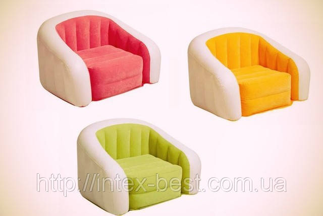 Надувне крісло Intex 68571 Cafe Club Chair Оранжеве (97x76x69 див.), фото 1