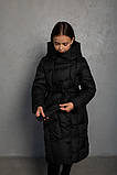 Дитячий зимовий пуховик на дівчинку Белла чорний, розміри 128,134,140, фото 5