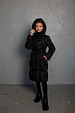 Дитячий зимовий пуховик на дівчинку Белла чорний, розміри 128,134,140, фото 4