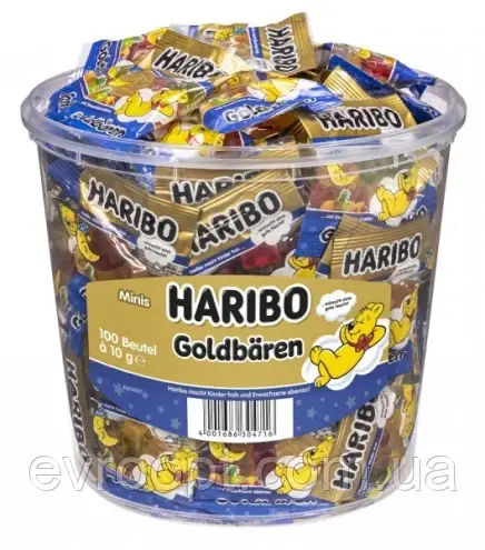 Haribo (Відро) Gute Naght Goldbaren 10g (х100шт) 1 кг