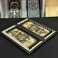 Дерев'яні нарди ручної роботи Корабель 50×23 см подарункові, фото 7