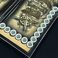 Дерев'яні нарди ручної роботи Корабель 50×23 см подарункові, фото 10