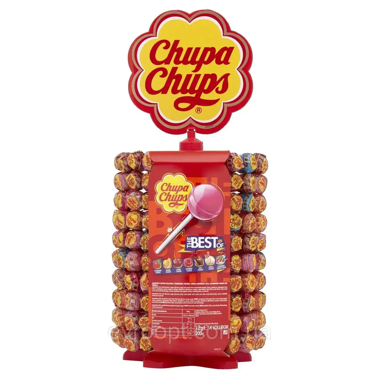 Chupa Chups Льодяники на палочці (З Підставкою) 200 шт