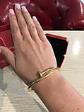 Cartier браслет цвяхв лимонному золоті з камінням на капелюсі / Картьє цвях браслет із цирконієм на капелюшці, фото 5