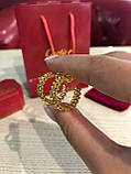 Cartier сережки з зубчиками в лимонному золоті / Cartier сережки кільця лимонне золото, фото 3
