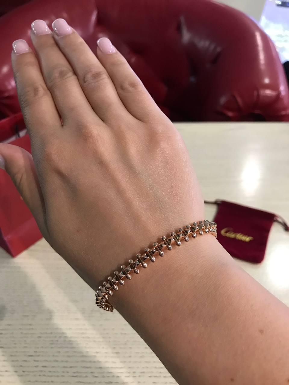 Брендовий браслет зубчики Cartier у рожевому золоті/Малюнок браслет із зубчиками