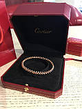 Брендовий браслет зубчики Cartier у рожевому золоті/Малюнок браслет із зубчиками, фото 3