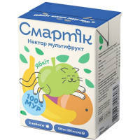 Сік дитячий Смартік мультифруктовий з м'якоттю 200 мл (4840748006065) (продається по 27 шт)